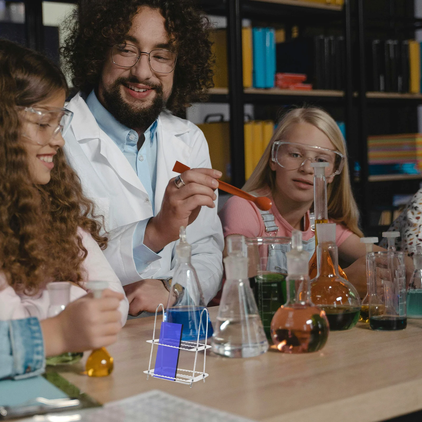 Stainless Steel Microscope Slides Storage Rack 26 Positions Glass Slide Holder For Laboratory Staining Tools Biology