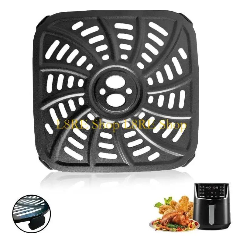 L8RE Square Air Fryers Plate Liners 6QT Metal Air Fryers Pad Carbon Steel Air Fryers Accessories Suitable for Baking Cooking