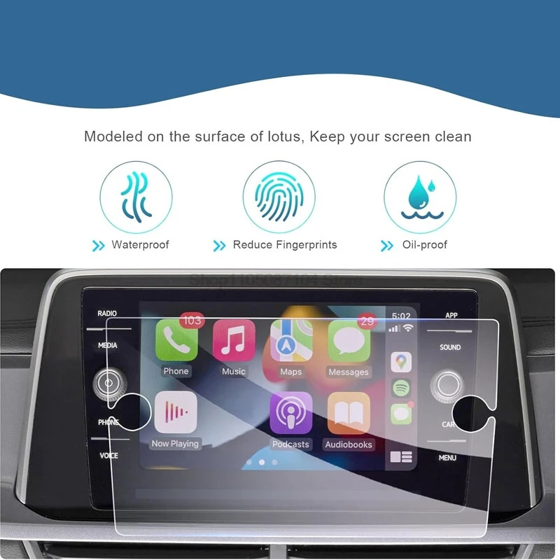 الزجاج المقسى ل Volkswagen VW T-Roc 2018-2024 سيارة المعلومات والترفيه نظام تحديد المواقع والملاحة شاشة T Roc اكتشف ملحقات الوسائط