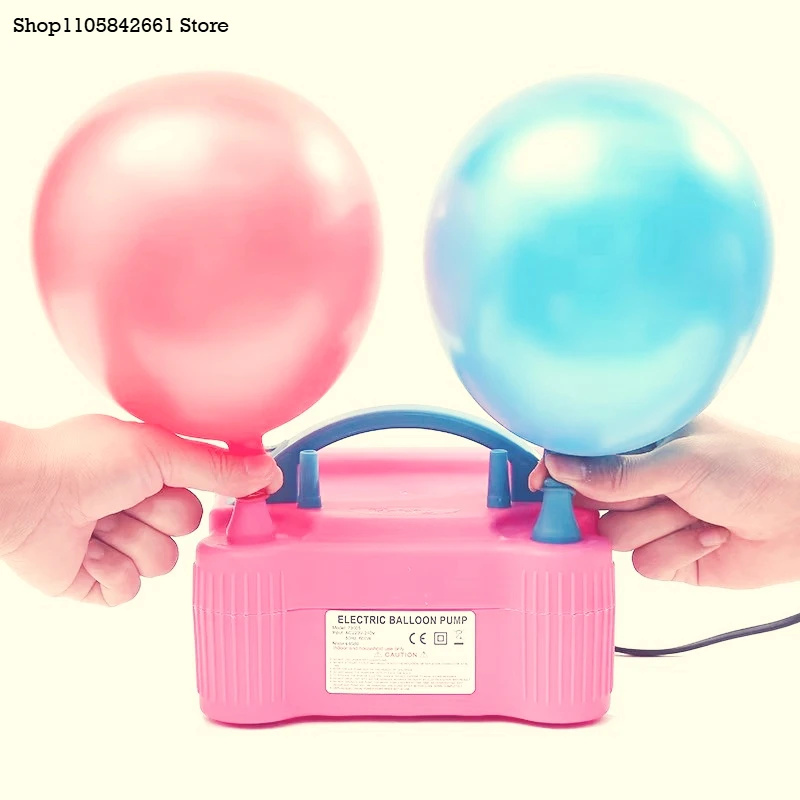 73005 Rose Pink Dual Nozzle Electric Balloon Pump EU Standard Plug For Event Balloon Decoration