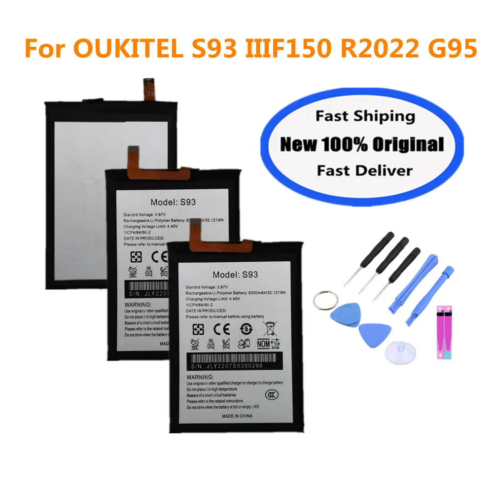 

S93 8300mAh Original Battery For OUKITEL S93 WP17 IIIF150 R2022 G95 Phone Battery