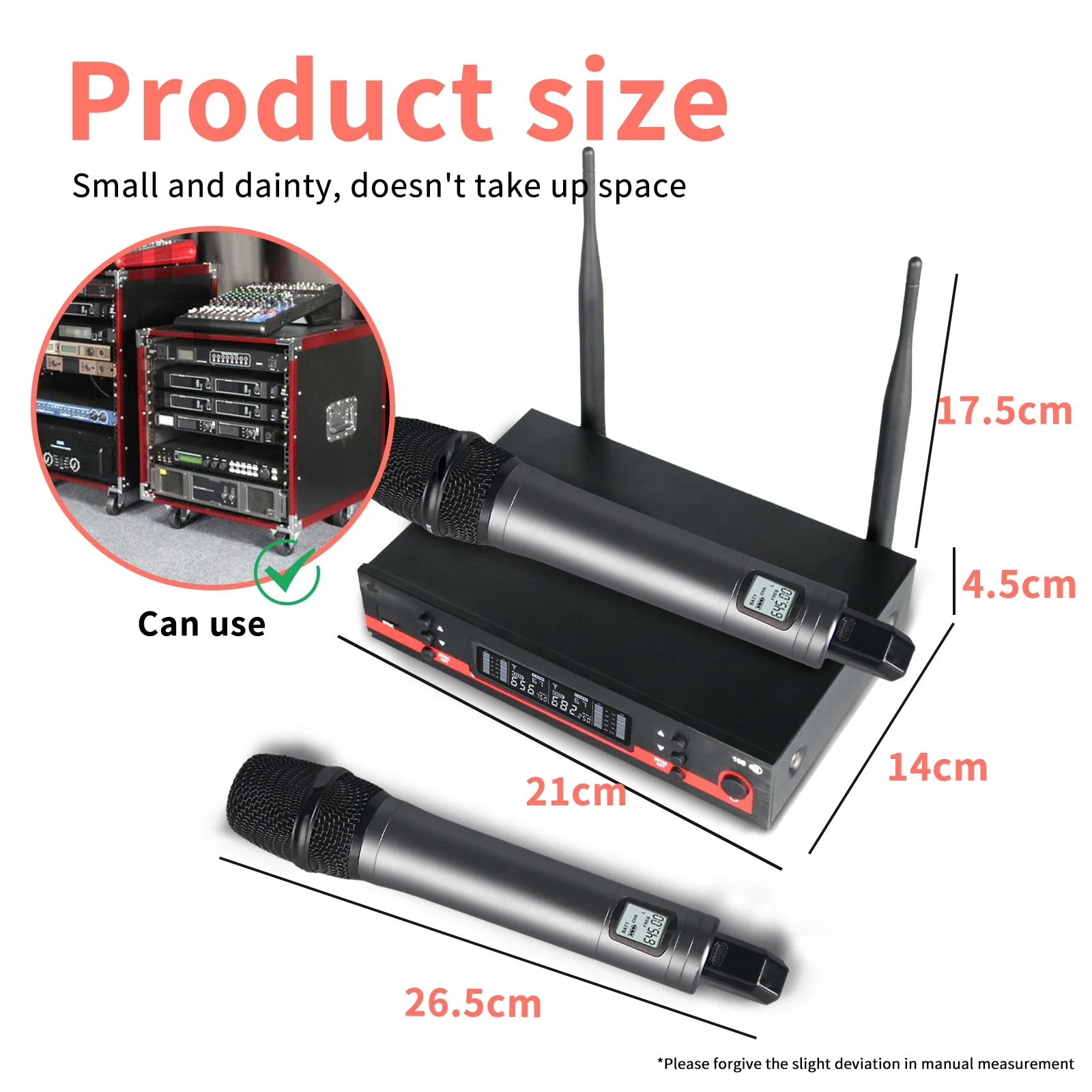 ew100-G3 Professional Dual Wireless Microphone Stage Performance 2 Channels 600-699MHz Karaoke Metal Handheld，With Portable Box