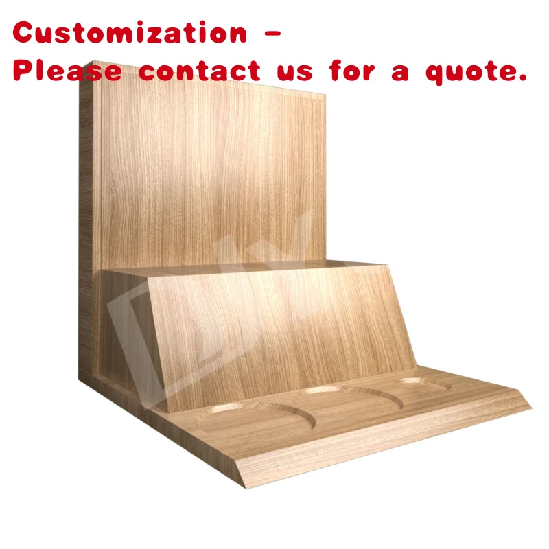 custom.Customized Design Wood Suger Jar Coffee Cup Posters Showroom Retail Display Store Samples Display Table