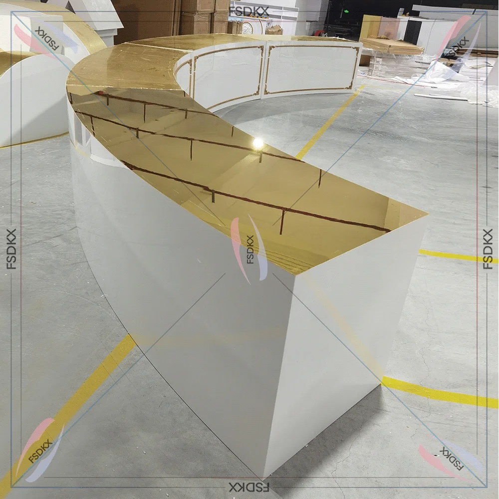 Wholesale luxury modern design gold rectangle acrylic top high bar table for wedding used Occasions Furniture