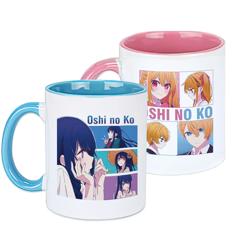 ญี่ปุ่นอะนิเมะ Oshi No Ko แก้วทับทิม Aqua Hoshino Ai คอสเพลย์เซรามิคกาแฟนมถ้วยน้ําผู้ชายผู้หญิงการ์ตูนดื่มถ้วย Xmas ของขวัญ