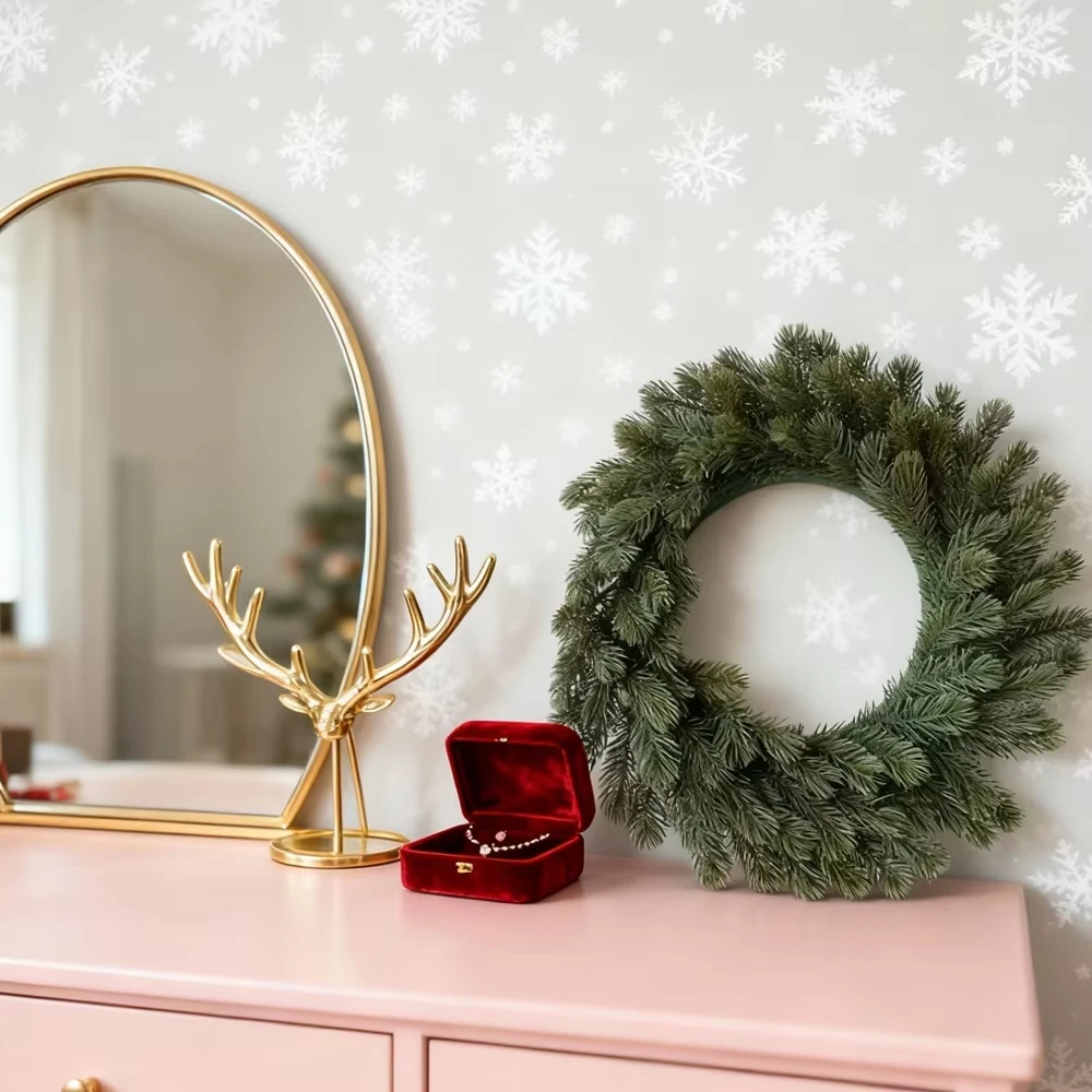 Artificial Pine Wreath Plant Christmas Decoration Holiday Party Garden Wedding Home Dining Table Wall Arch Door DIY Centerpiece view 4