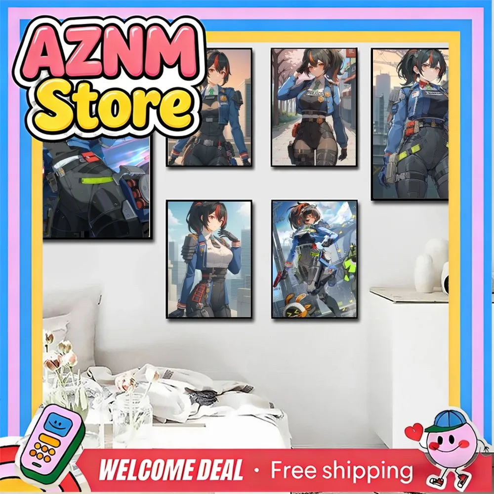 1pc Zhu Yuan Game Zenless Zone Zero Poster Poster Art Print Bar Living Room Furniture Decor