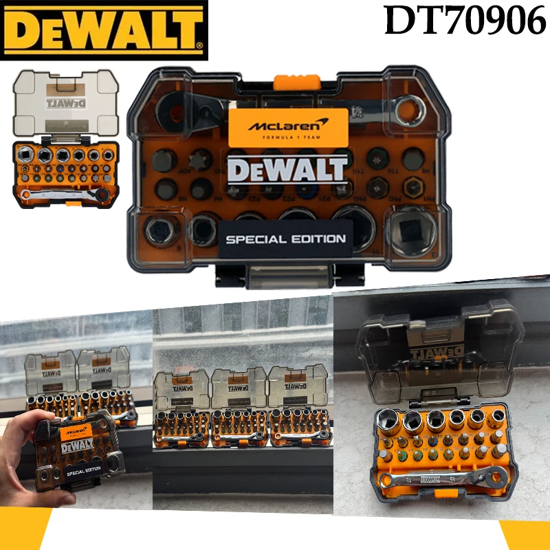 DEWALT DT70906 24-Piece Screwdriving Bit Socket Set with Mini Ratchet Multifunctional Durable for Automotive Repair Woodworking