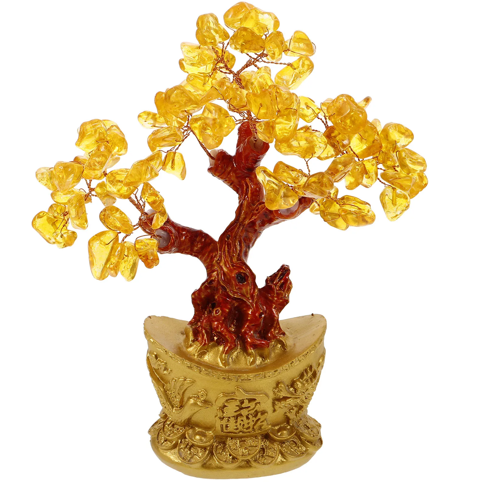 

Crystal Fortune Money Tree Resin Desktop Bonsai Wealth Tree Sculpture Chinese Decoration Home Desk Ornament Chinese Ornament