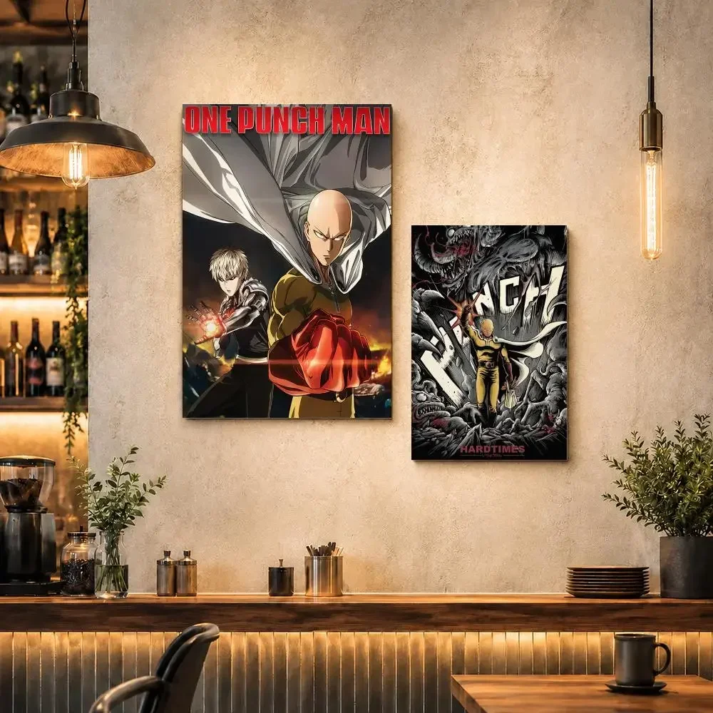 Durable Anime O-One-Punch ManS Poster Vintage Retro Anime Poster Stickers Peel and Stick Wall Art Home Decor - view 4