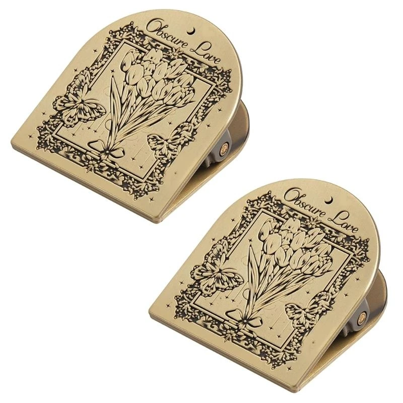 

2Pcs Antique Note Document Clip Journaling Page Clip For Book Notebook Journal