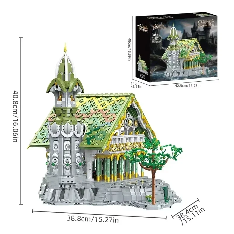Europese Elf City Bouwstenen Set Negen-in-een Giant Palace Modellen Bakstenen Desktop Decoratie Diy Speelgoed Voor Kinderen Vakantiecadeaus
