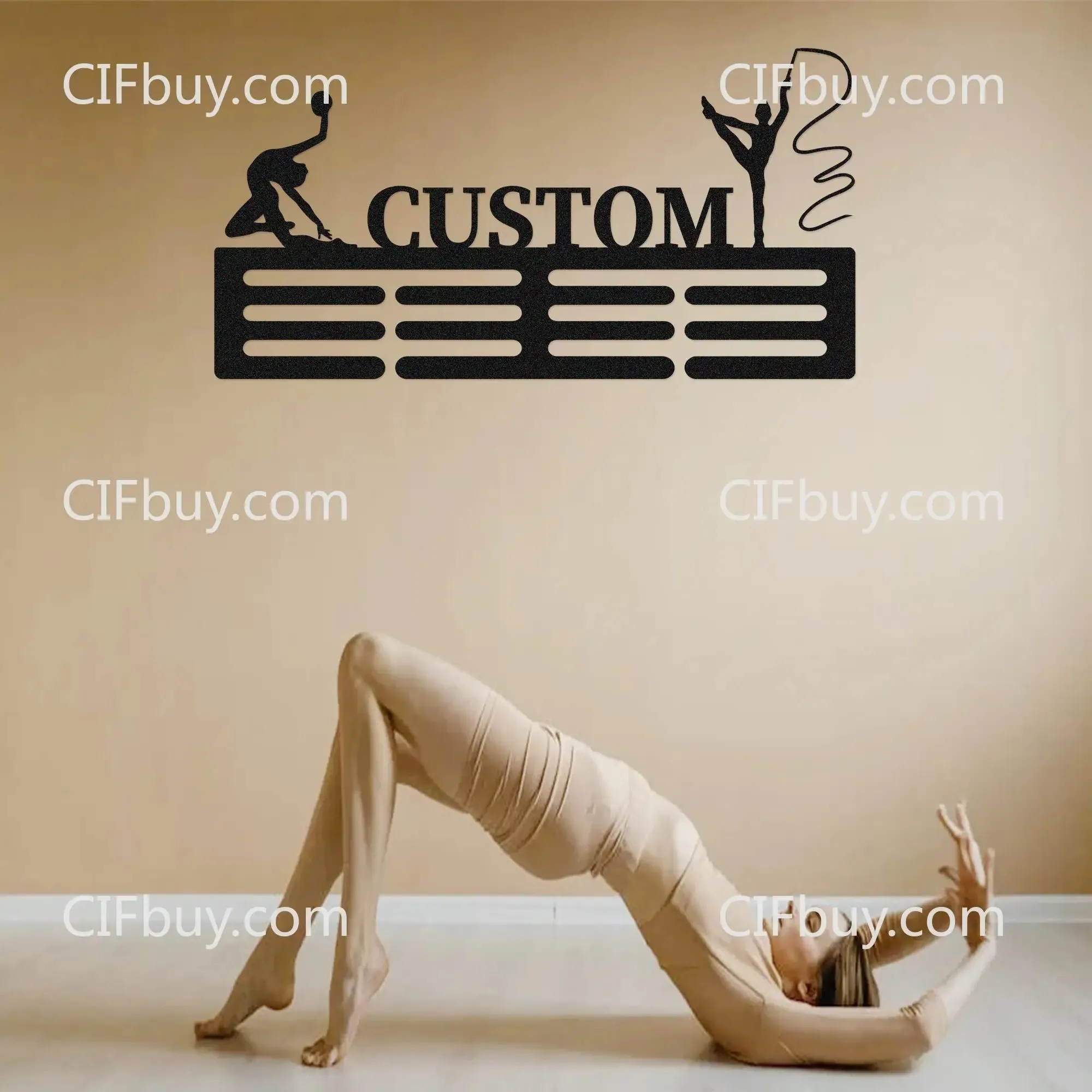 CIFbuy Custom Gymnastics Medal Hanger,12 Rungs, Personalized Sports Award Wall Display (Only For Decoration) - view 4