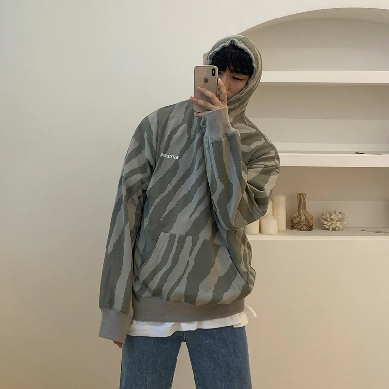 

Мужская толстовка MRCYC в корейском стиле, осенняя новинка, свободная верхняя одежда, повседневная, с полосатым принтом, модная уличная одежда, свободный крой