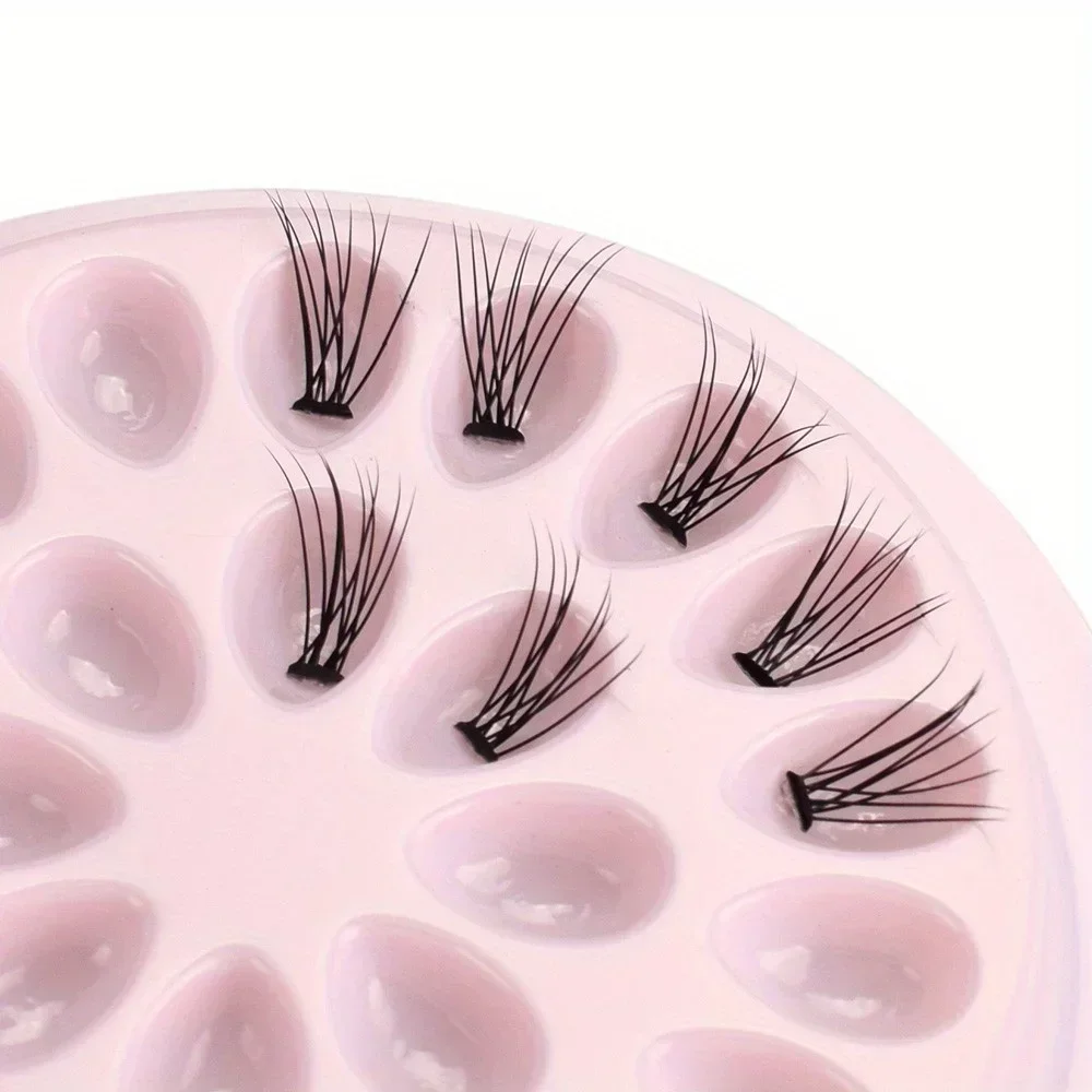 100pcs Vibrant Plastic Lash Glue Holder – Self-Adhesive, Round, Flower-Design Adhesive Pallet for Professional Use