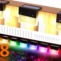 8Pack Solar Fence Lights Outdoor, 2 Color Mode Step Light Waterproof for Garden, Stairs, Yard, Patio, Warm White/Multiple Color
