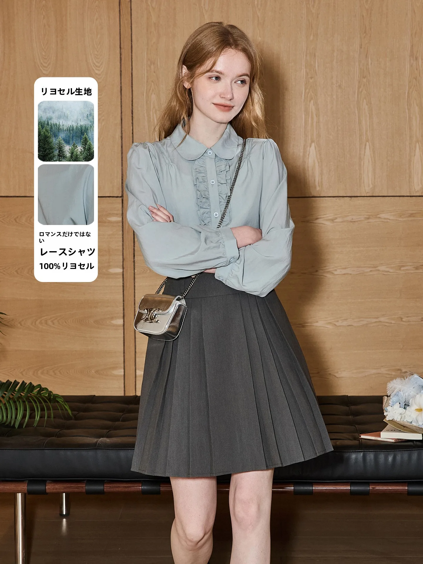 

KUHNMARVIN Spring 2026 Women's Doll Collar irt Light Maturi Sle Long Sve Breathable Korean Version Straight Cut irt