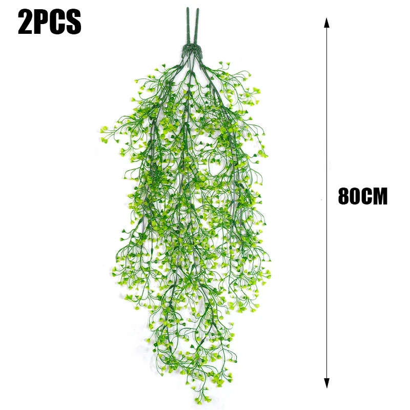 1pc 80cm Artificial Admiralty Willow Wall Hanging Flower Vine Faux Wreath Fake Garland Leaf Ratten Home Garden Balcony Decor