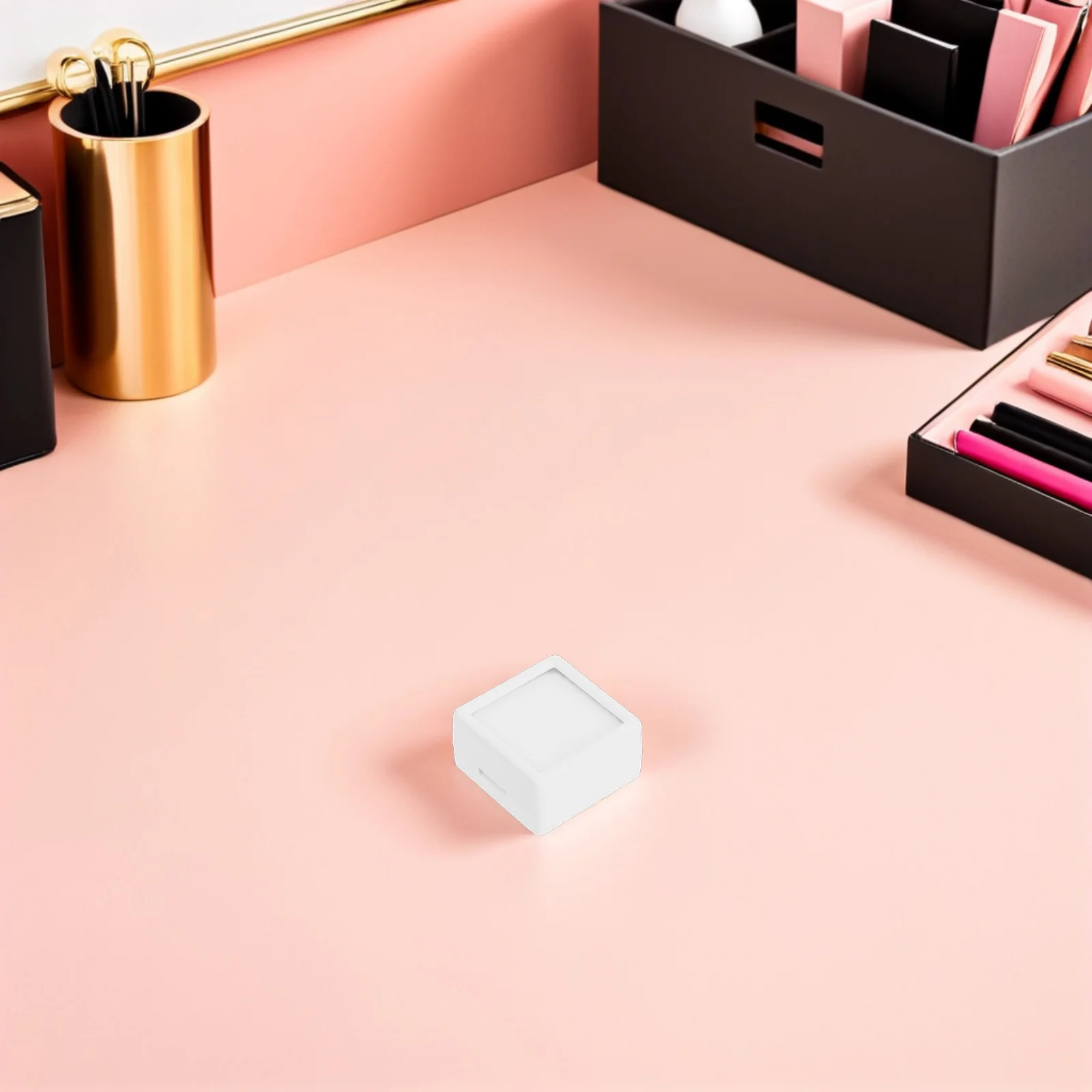 

12Pcs Jewelry Display Box Transparent Gems Container Square Plastic Case Clear Glass Lid Sponge Insert Rings Holder for Gems