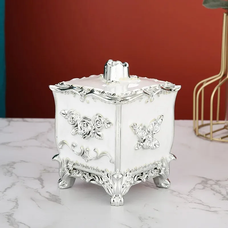 

European toothpick box home living room coffee table light luxury cotton swab box creativity