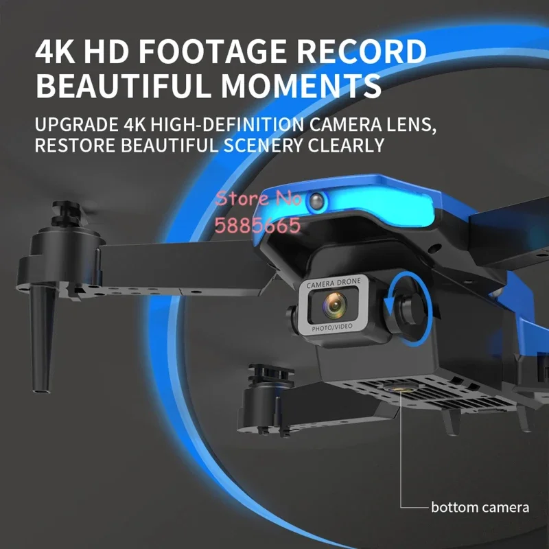 WIFI FPV Aerial Photography Foldable RC Drone 100M 4K HD Dual Camera Smart Obstacle Avoidance Remote Control RC Quadcopter Model
