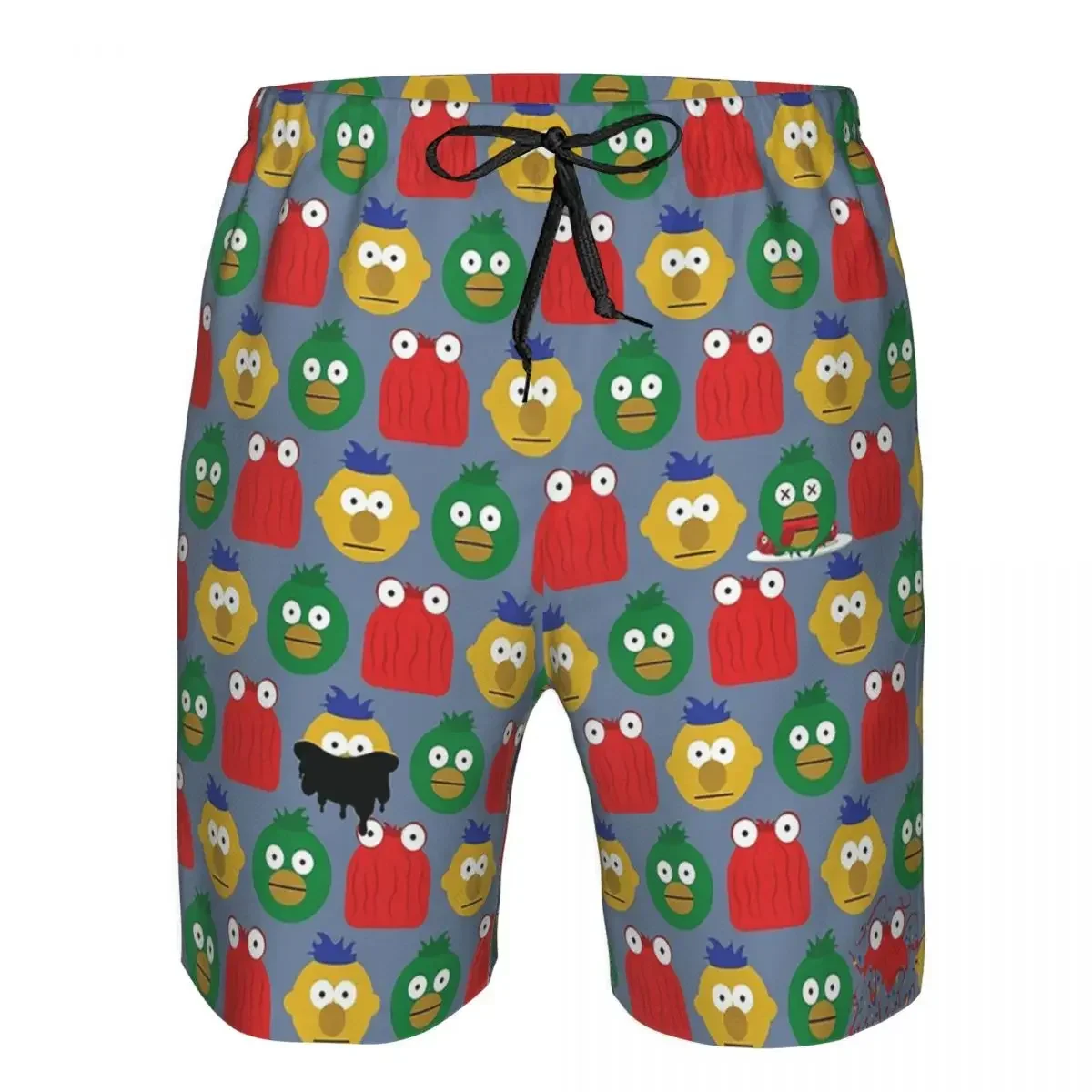 DHMIS Character Pattern Trunks Beach Board Shorts Casual Quick Dry Swim Summer Men Pants