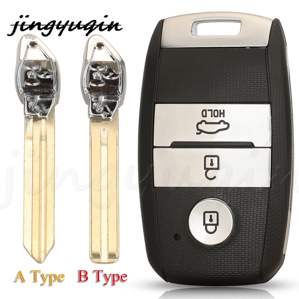 Jingyuqin 3 Buttons Smart Remote Car Key Shell Cover For Kia K3 K5 Picanto Optima Sorento Sportage With Blade Replacement
