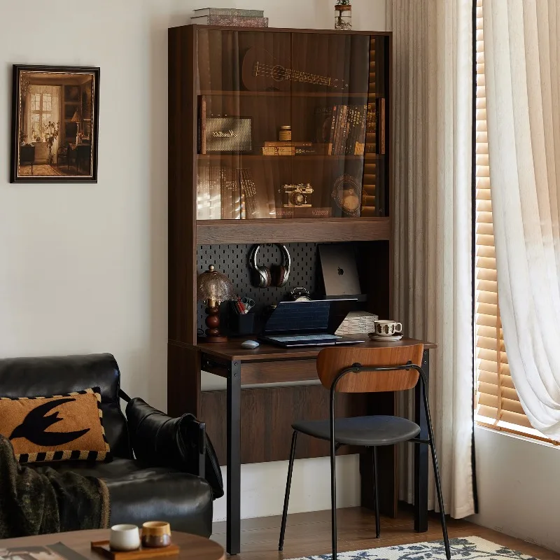 Solid wood desk book integrated against the wall book small apartment bedroom bedside bedside bedside stackable desk