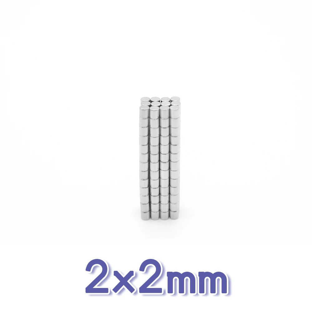 100/200/500/1000/5000 pces 2x2 mini ímãs pequenos redondos 2x2mm ímã de neodímio disco 2x2mm ímã forte permanente 2*2