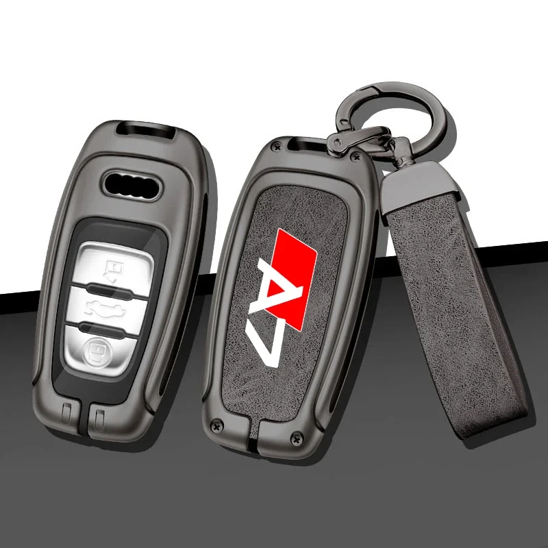 Zinc Alloy Car Smart Remote Key Case Cover Holder Shell For Audi A7 c8 4g s line Protector Key Bag Keychain Interior Accessories