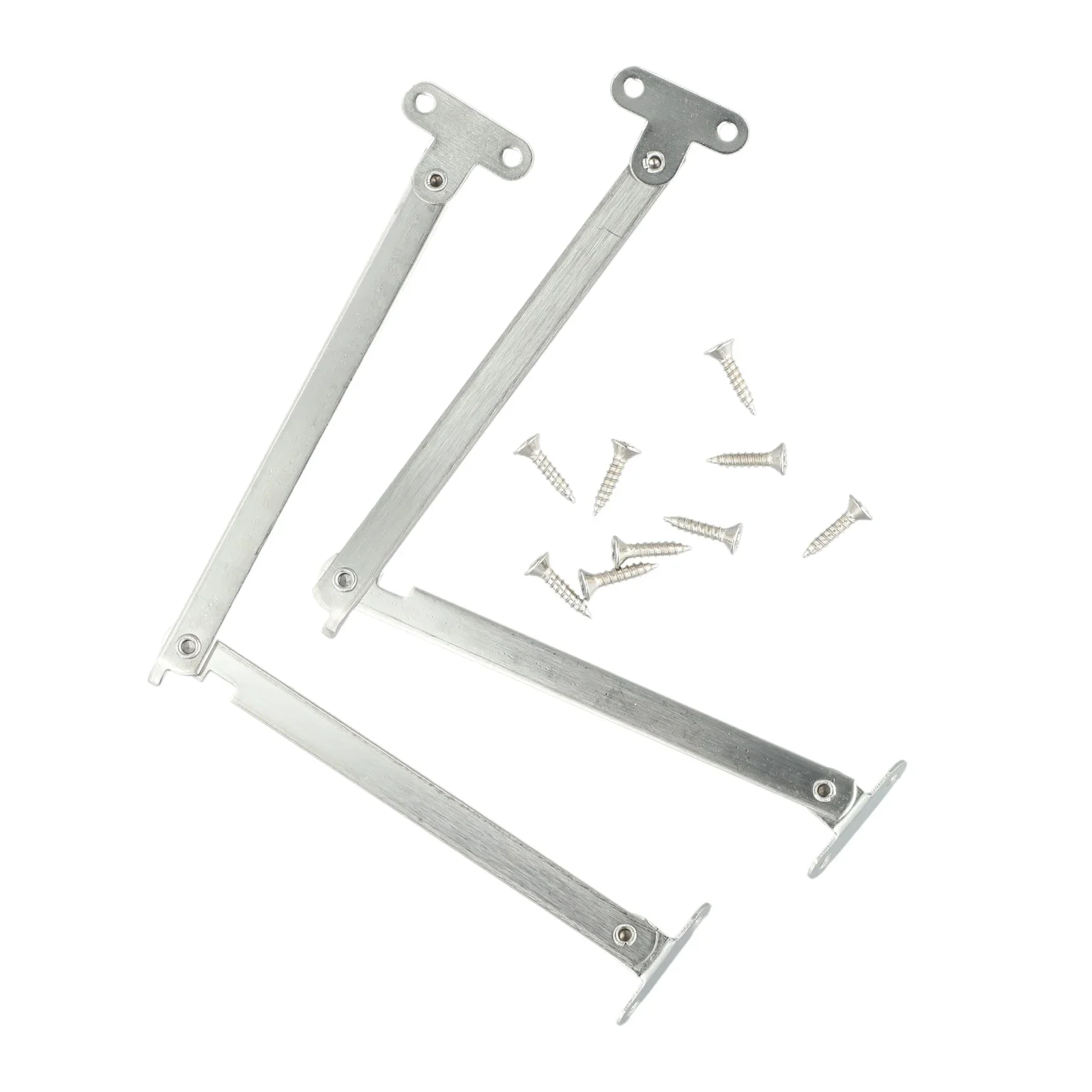 2PCS Stainless Steel Folding Pull Rod Lift Up Supports For Cabinet Doors Bookcase And Down Door Hardware With Screws