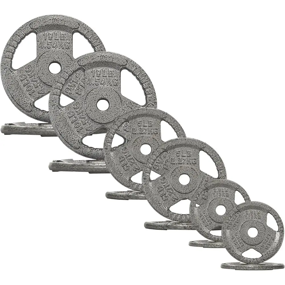 

1-Inch Cast Iron Weight Plates for Strength Training and Weightlifting, 35LB, 70LB, 120LB