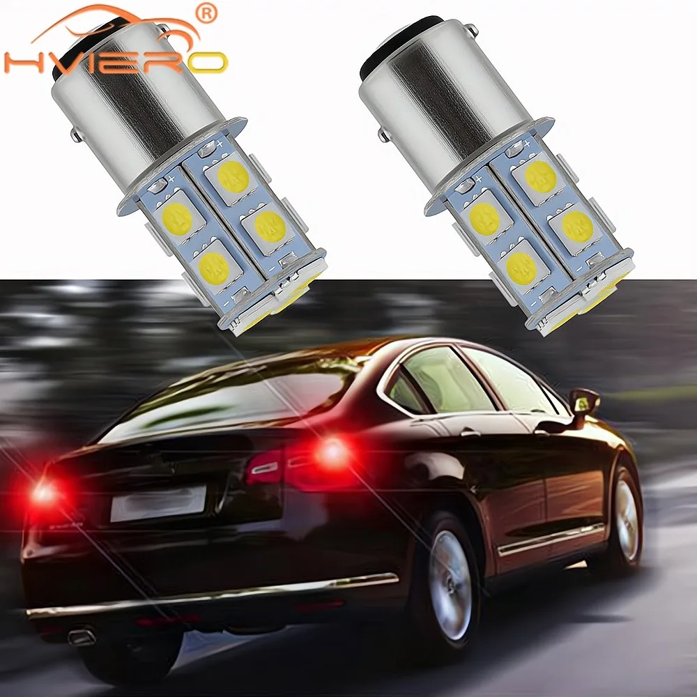 2PCS 1157 1156 13SMD White Red Yellow Waterproof Brake Parking Tail License Plate Light Turn Signal Lamp Auto Rear Reverse Bulb