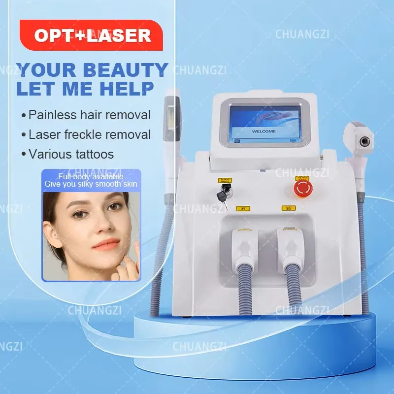 

2025 Portable Laser 2 In 1 Nd Yag Tattoo Removal Machine IPL OPT Laser Hair Removal Machine ND YAG Tattoo Removal Hair Laser