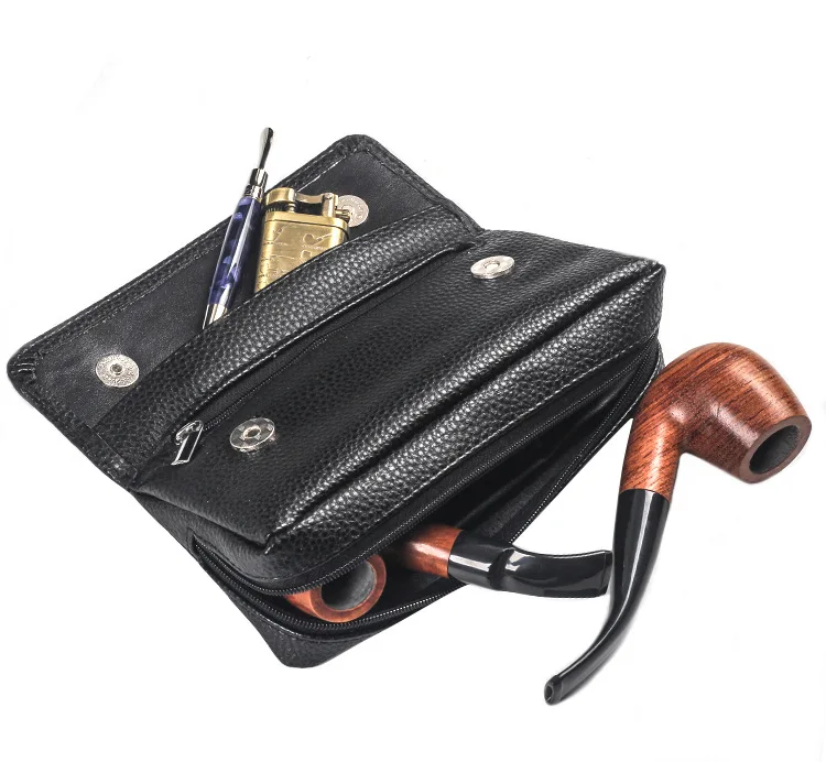 Smoking Pipes Bag Tobacco Pouch Holder Top PU Leather Cigarette Storage Drop Shipping