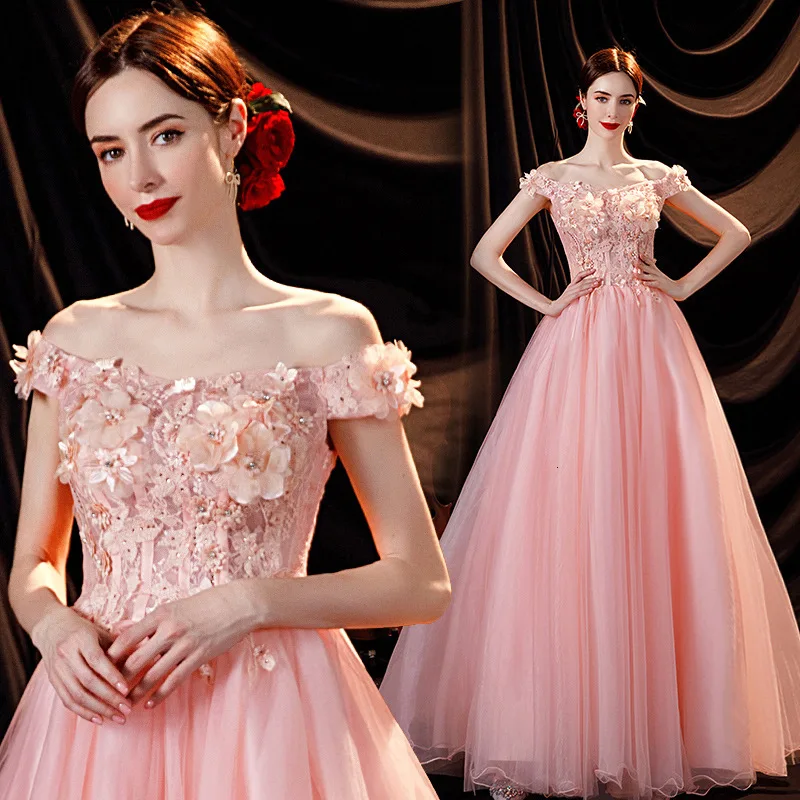 

Off The Shoulder Appliques Evening Prom Dresses Simple Floor-Length Vestidos A-Line Formal Prom Gowns