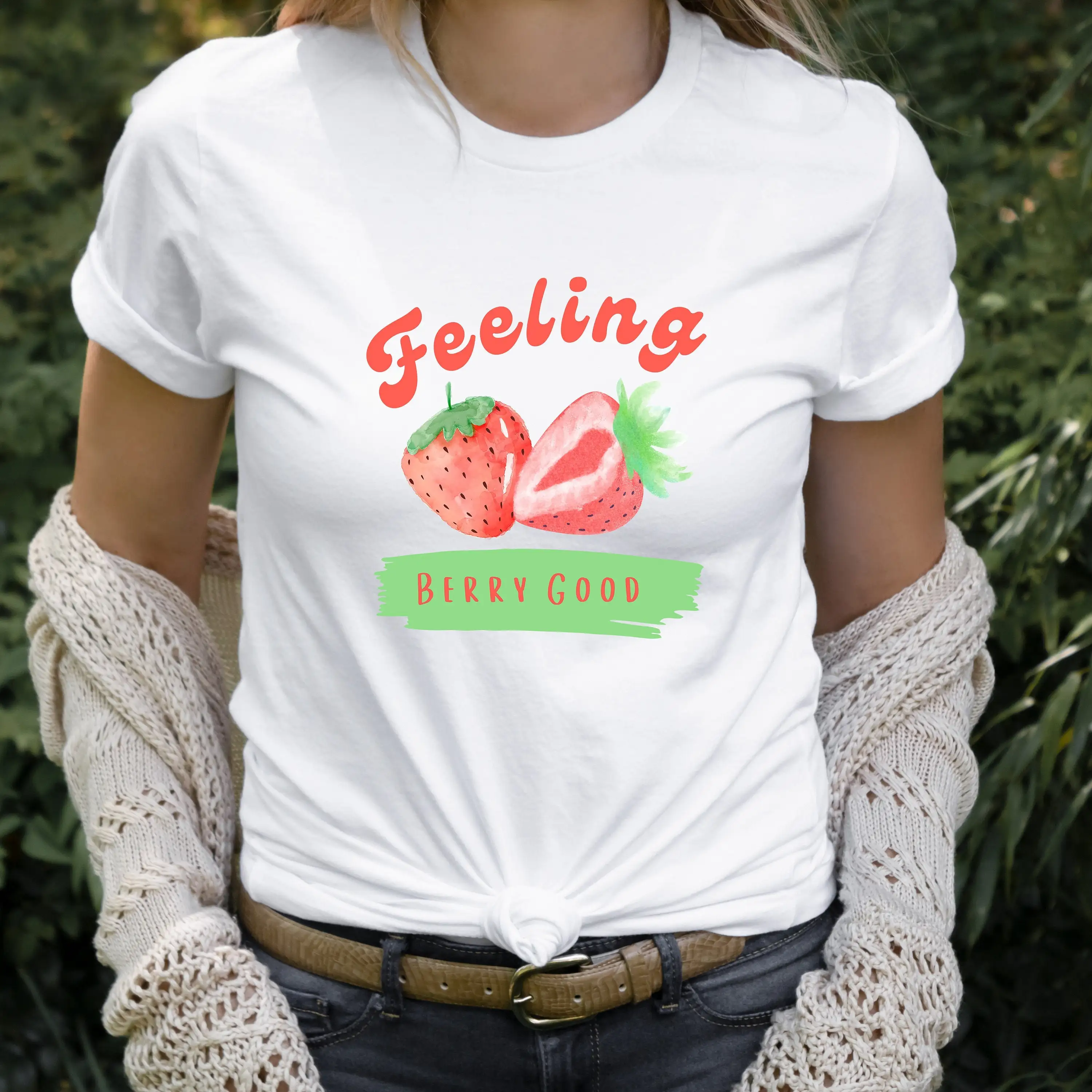 Strawberry Kawaii T Shirt Feeling Berry Good Aesthetic Clothes Positive Quotes Cute Lover For Her