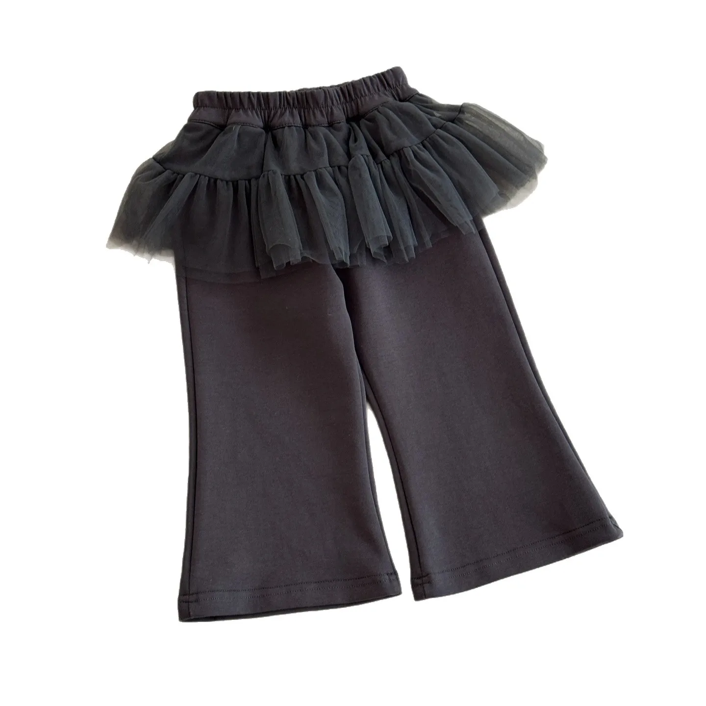 Children's Pants 2026 Autumn New Korean Fashionable and Beautiful Trendy Girl's Splicing Mesh Flared Pants
