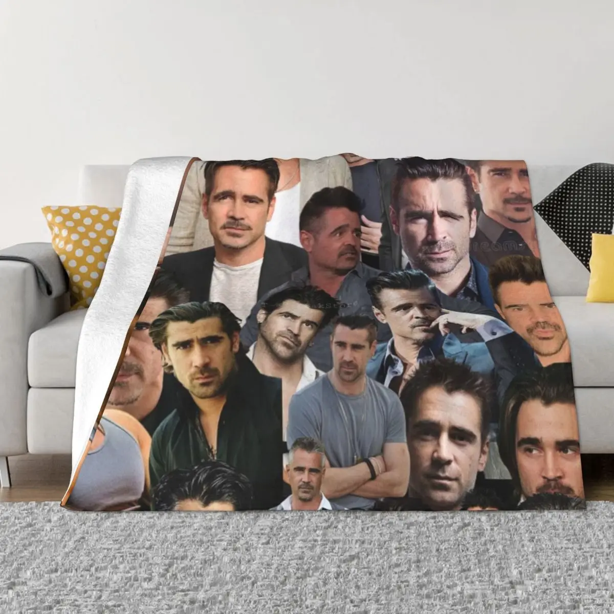 colin farrell photo collage Throw Blanket Decorative Throw Blanket Kid'S Blanket Fashion Sofa Blankets