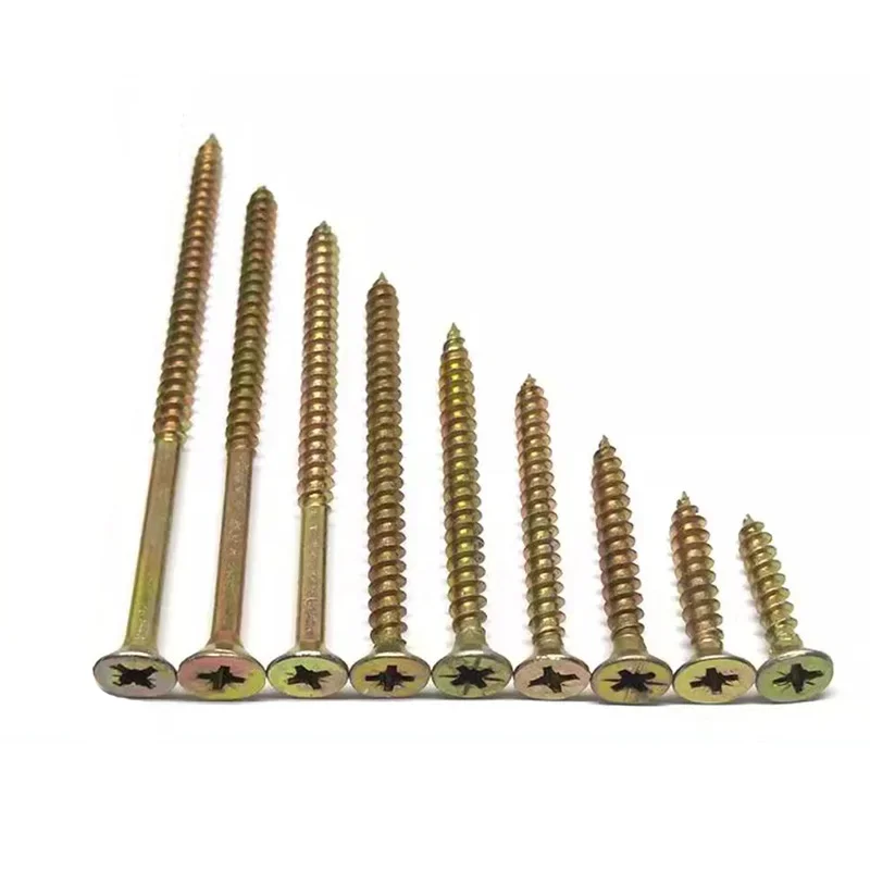 M3 M3.5 M4 M5 M6 Cross Flat Head Wood Screws Construction Screws Zinc Plated Self Tapping Wood Screws For Cabinet Fiberboard