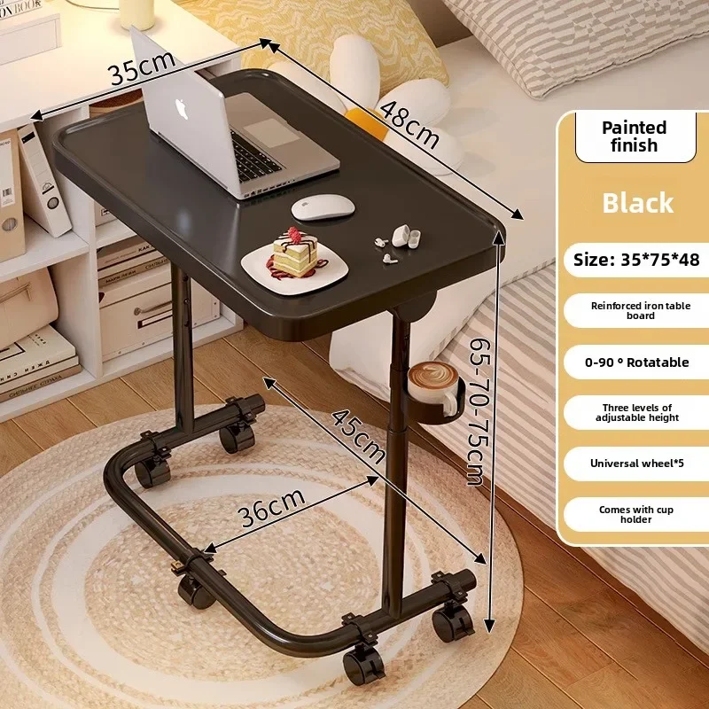 Household GoodsBedside Table Removable Folding Computer Table Lifting Desk With Wheels Small Desk Living Room Sofa