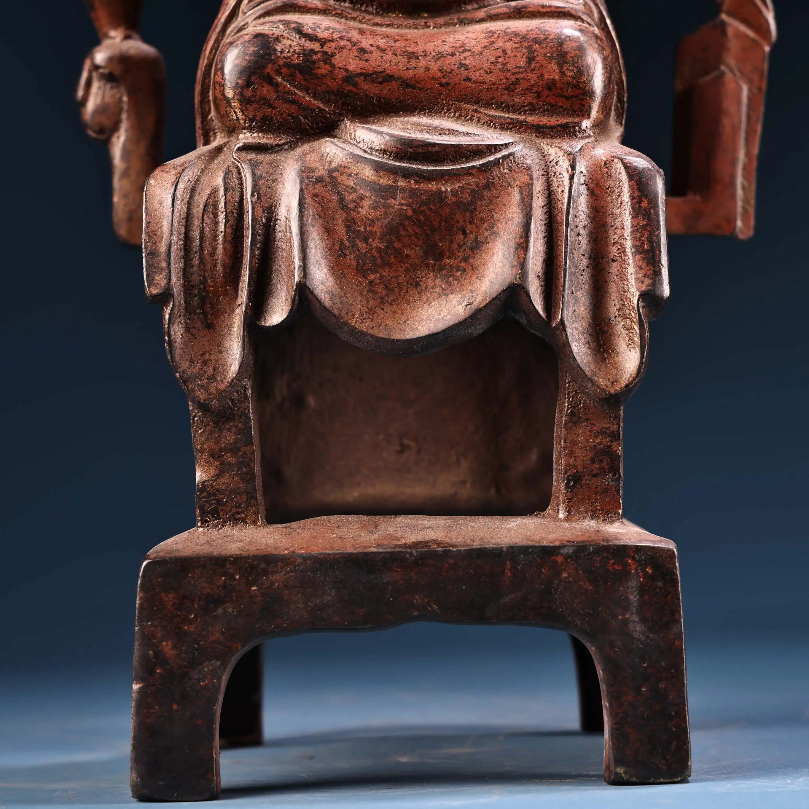 13 "مجموعة معبد التبت البرونزية القديمة المذهبة الزنجفر عالية الإغاثة شمال وي بوذا مقعد بوذا أميتابها قاعة العبادة