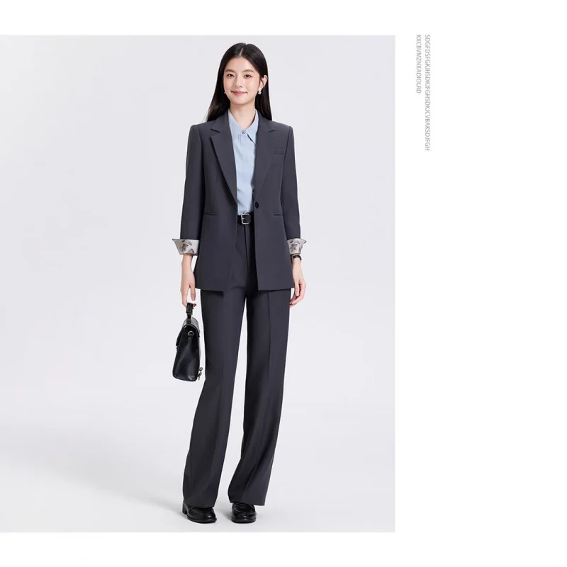 Off-white women's blazer for spring and autumn2025New formal attire for college student interviews, business suits for commuting