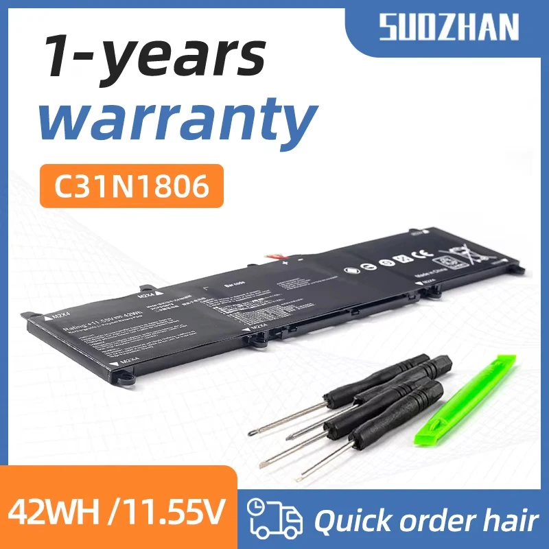 SUOZHAN-Batería de ordenador portátil C31N1806 3ICP5/58/57 para Asus VivoBook S330UN-EY011 X330UA ADOL13F S13 S330FA-EY001T S330UA