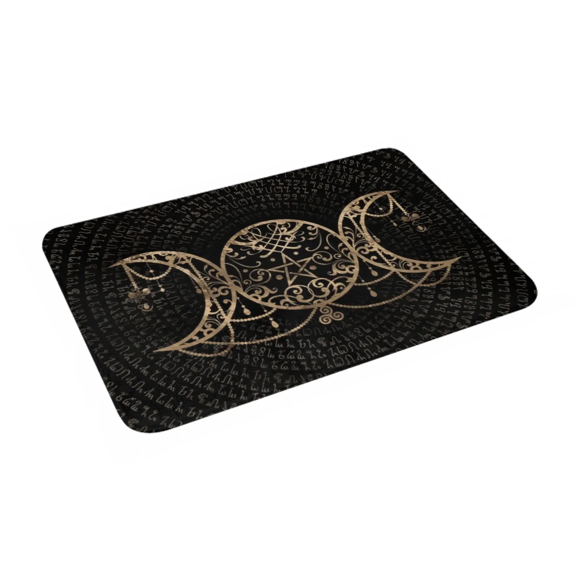 Triple Moon Goddess Doormat Mat Anti Slip Pentagram Pagan Wiccan Kitchen Bath Balcony Rug Carpet 40x60cm