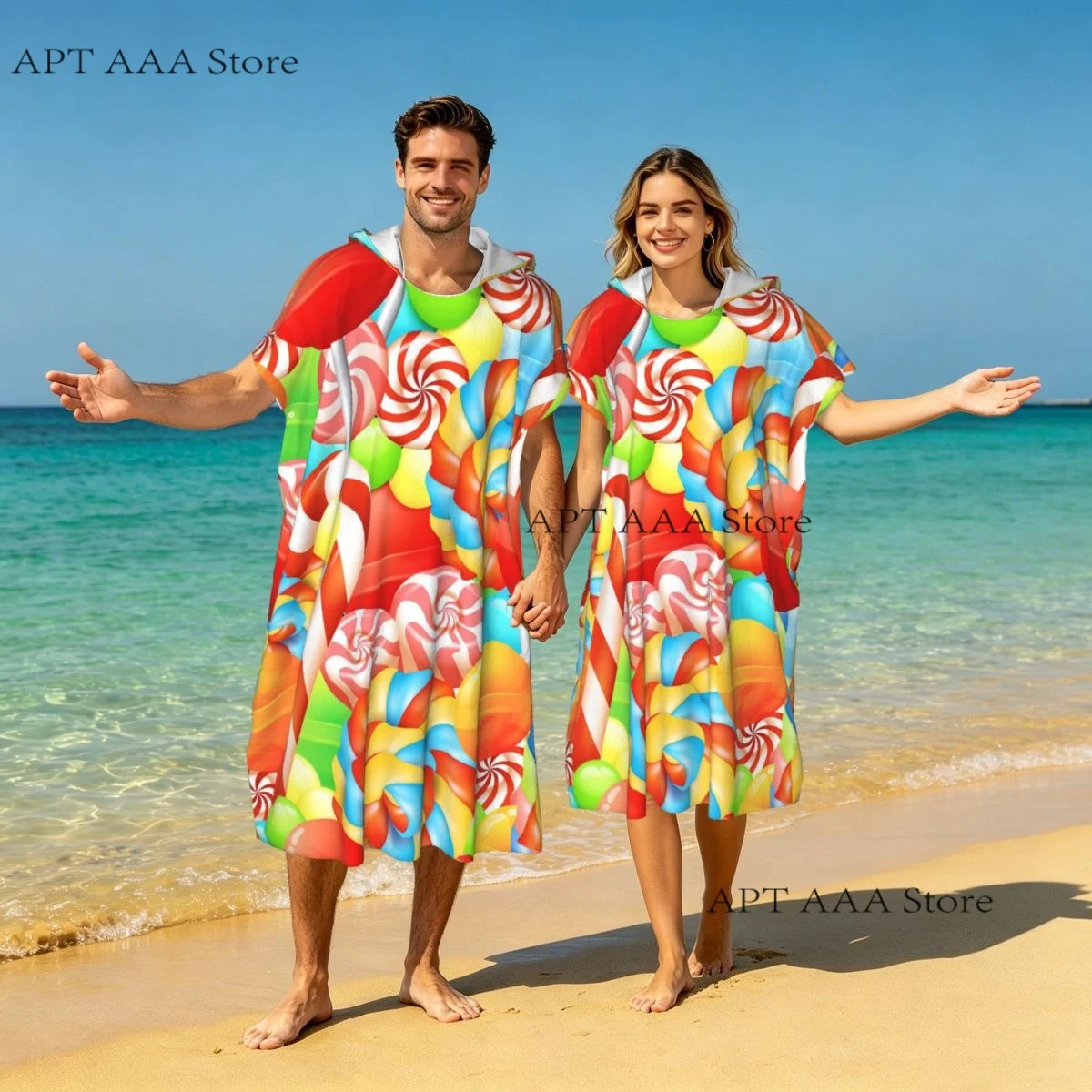 Beach Towel Microfiber Travel Towel Quick Dry Compact Candy Lollipops Canes Lightweight Beach Towel with Hood
