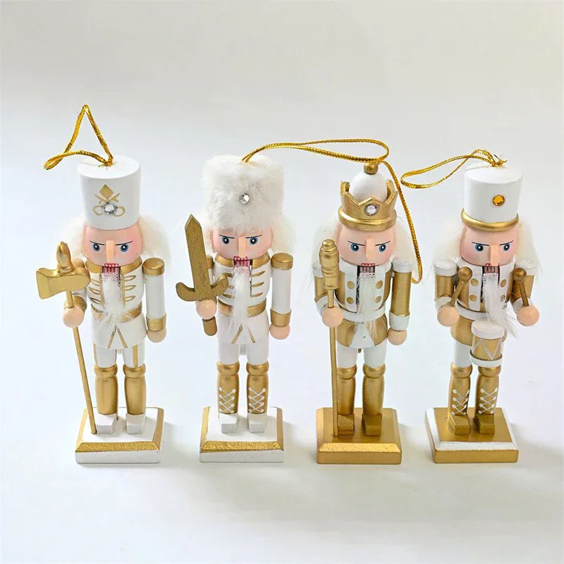 1Pcs 13cm Nutcracker Miniatures Nutcracker Puppet Ornaments Creative Desktop Decoration Cartoons Walnuts Soldiers Band Dolls