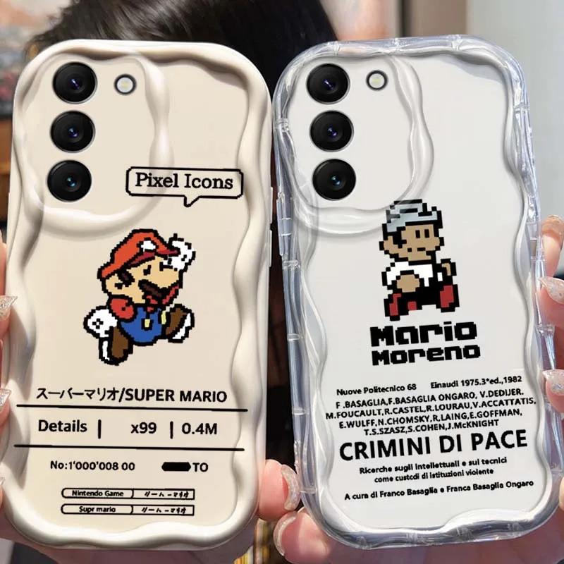 

Trend Supers M-Marios Cartoon For Samsung Galaxy S25 S24 S23 S22 S21 S20 A16 A55 A05 A07 Ultra Plus FE 5G Wave Oil Phone Case