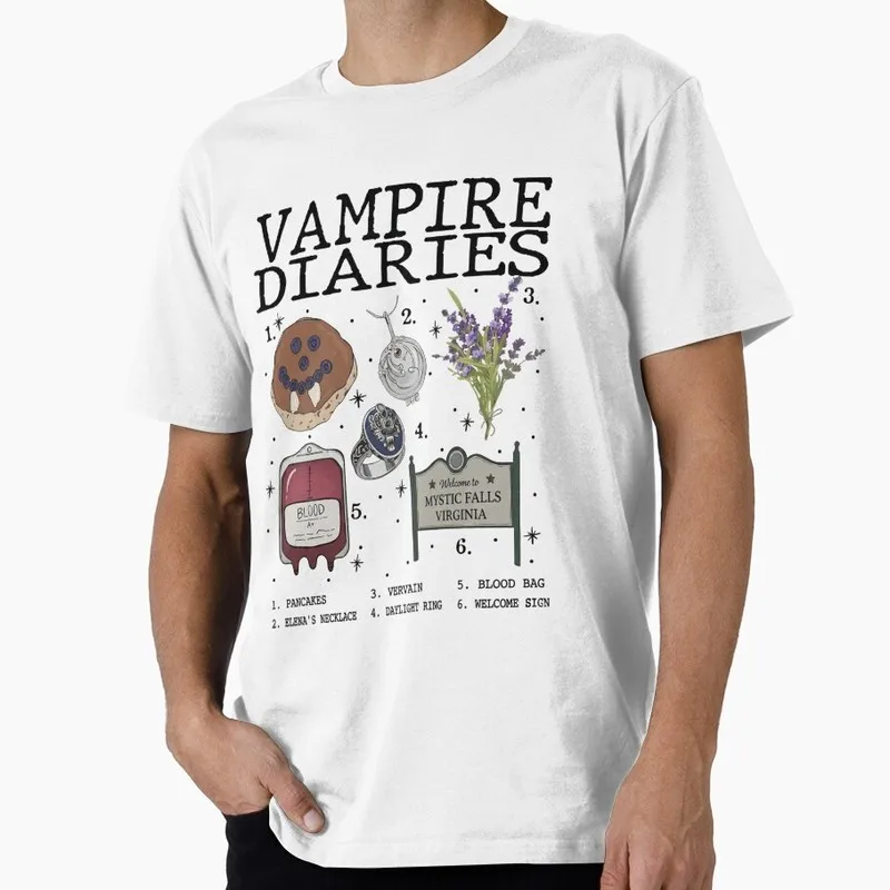 Retro The Vampire TVD Things Graphic T‑Shirt TV Show Fan Gift Unisex Y2K Streetwear Short Sleeve Casual Tee S-6XL