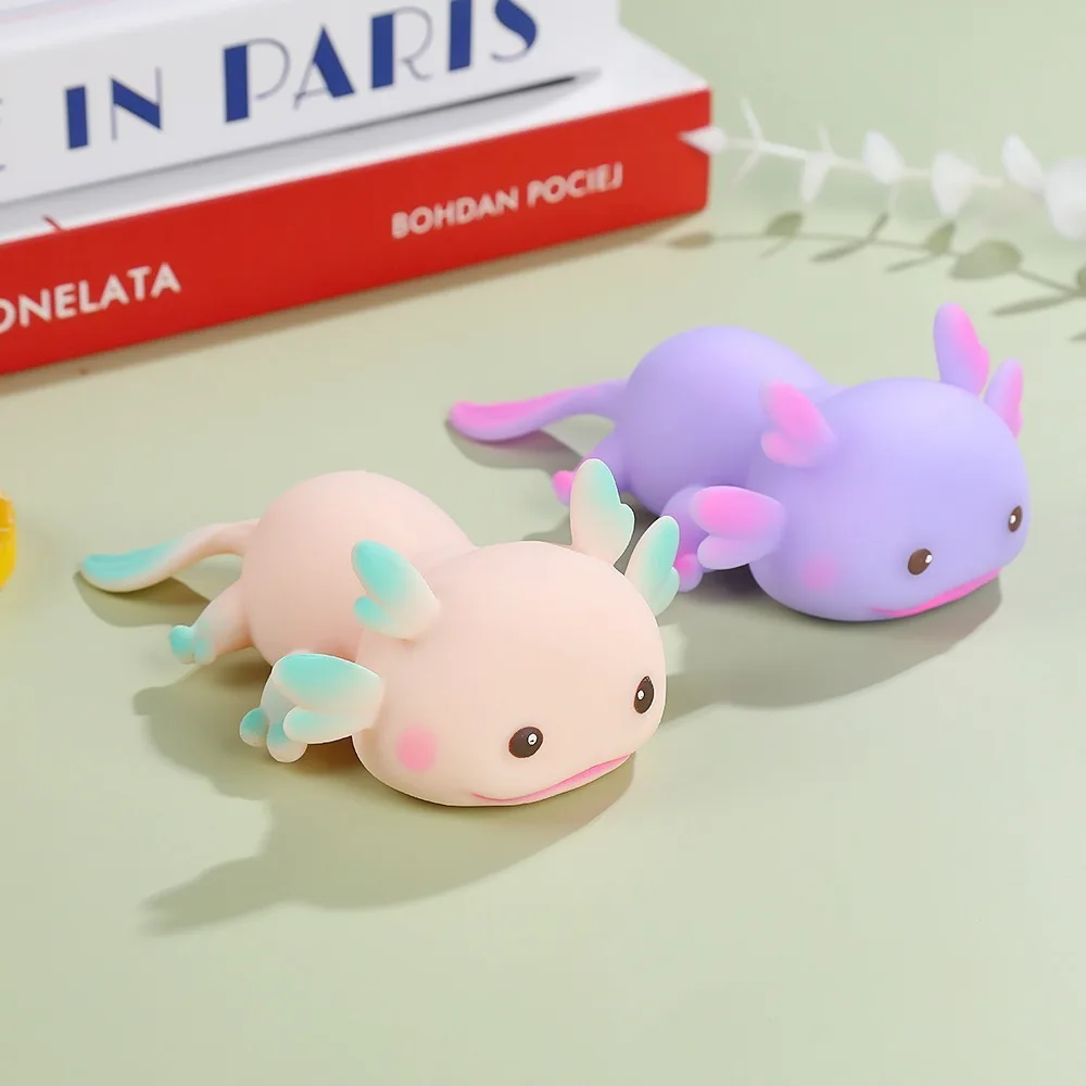 Cute Axolotl Squeeze Toys Stretch Design Stress Relief Cartoon Fish Squishy Toy Multiple Color Fidget Doll Slow Rebound Toys